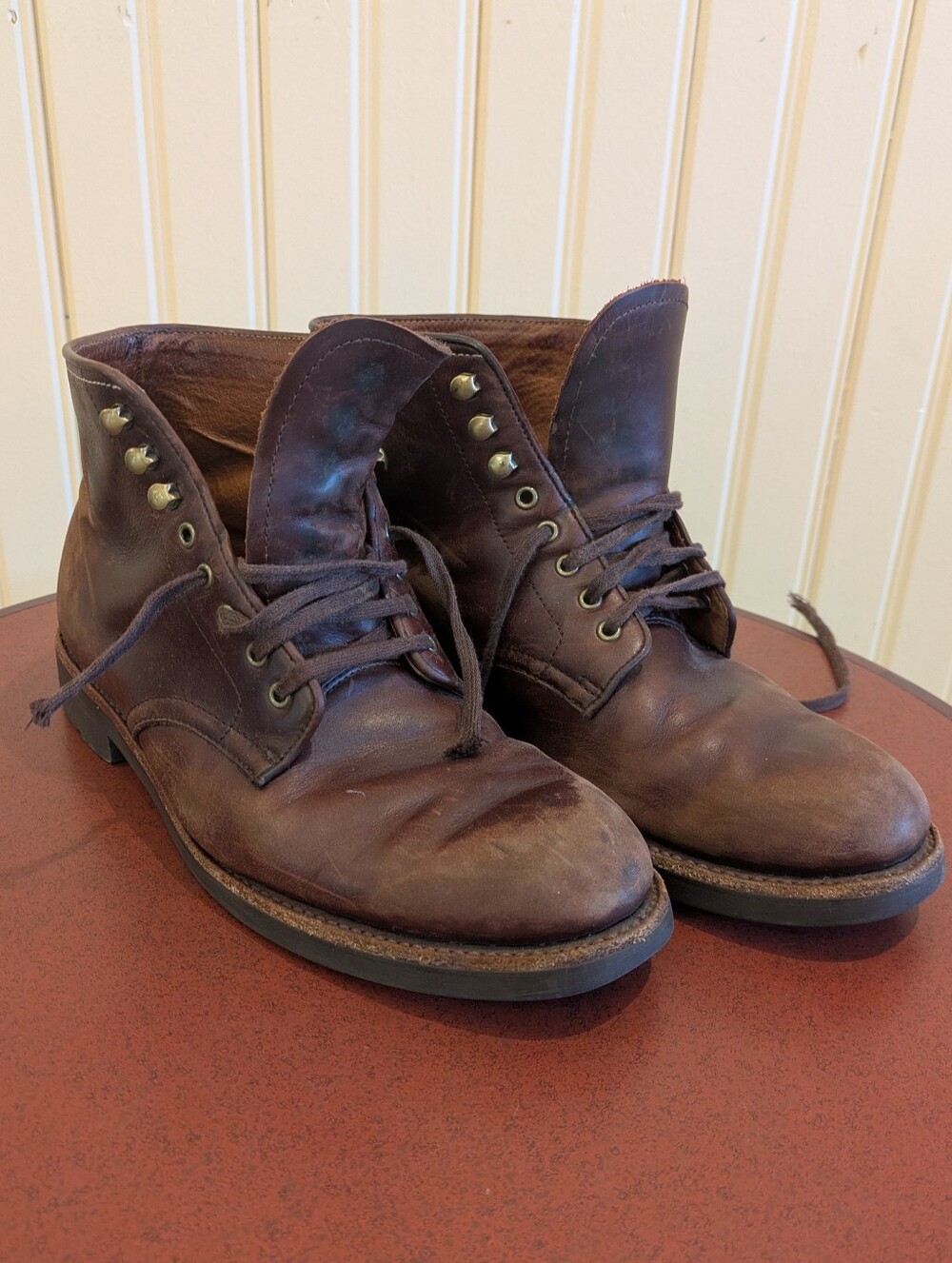 Men's J.Crew Brown Leather Lace-Up Boots